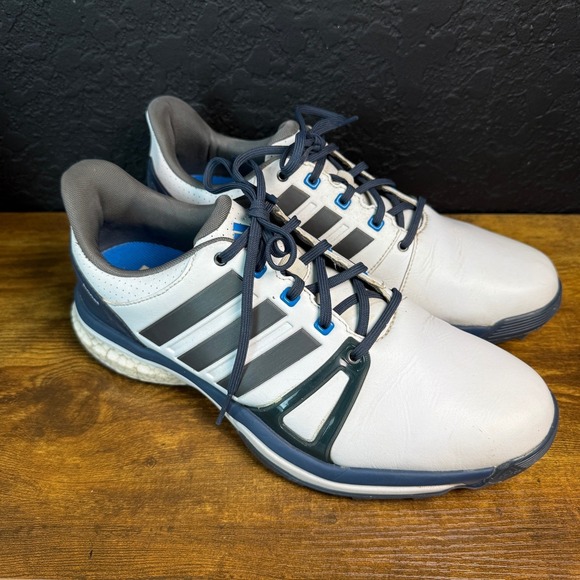 adidas Other - Adidas Adipower Boost Q44661 White Blue Leather Golf Shoes Mens Size 9
